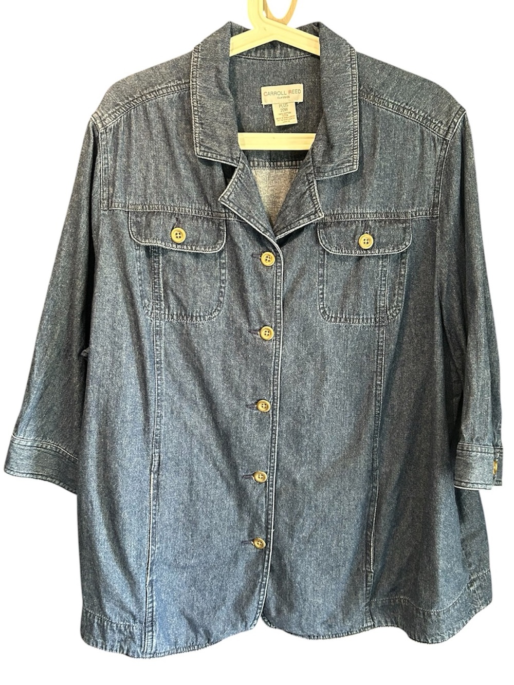 Carroll Reed Plus Denim Button-Front Jacket in Blue